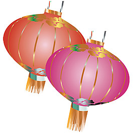 精美灯笼图案元素