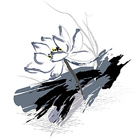 彩色荷花圖案元素