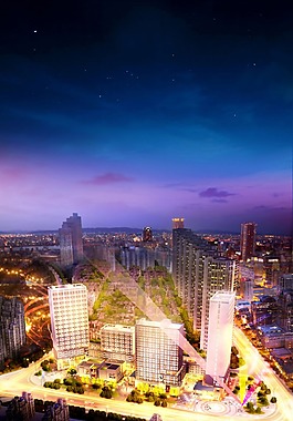 紫色建筑背景