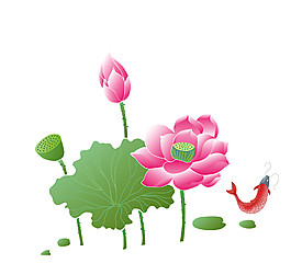 高清印花荷塘圖案