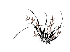 中國風(fēng)水墨蘭花圖案元素
