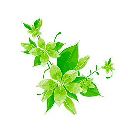 高清綠色花藤圖案元素