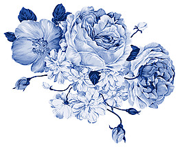 青花瓷牡丹花背景图