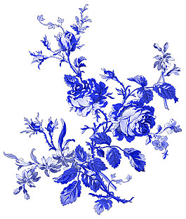 青花瓷牡丹花素材图片