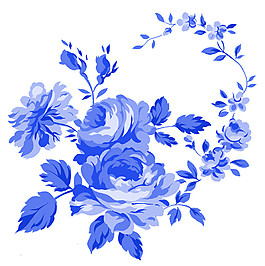花開(kāi)富貴青花瓷素材圖片