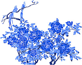 青花瓷花紋背景素材圖片