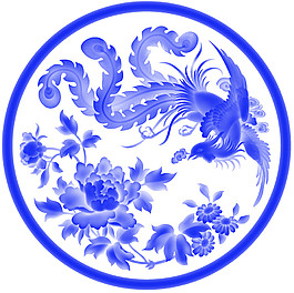 青花瓷圆盘素材图片