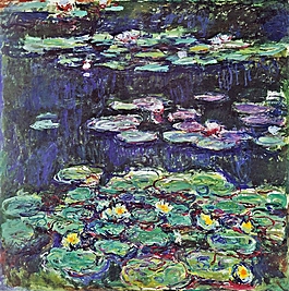 美丽湖边风景油画背景墙素材