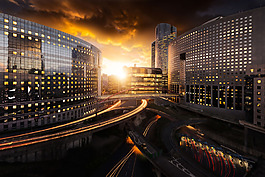 城市夜景淘寶全屏banner背景