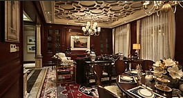 歐式簡(jiǎn)約風(fēng)室內(nèi)設(shè)計(jì)餐廳地毯效果圖