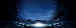 藍(lán)色星空淘寶全屏banner背景