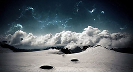 藍色星空云朵淘寶全屏banner背景
