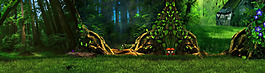 清新綠色草地淘寶全屏banner背景