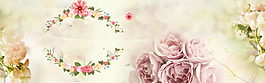 清新彩色花朵淘寶全屏banner背景