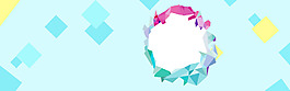 藍色幾何方塊淘寶全屏banner背景