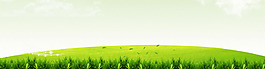 清新綠色草地淘寶全屏banner背景