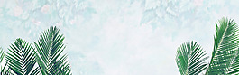 清新綠色植物淘寶全屏banner背景