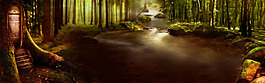 綠色森林淘寶全屏banner背景