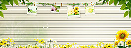 清新彩色花朵淘寶全屏banner背景