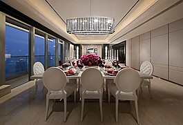 室內(nèi)餐廳落地窗效果圖