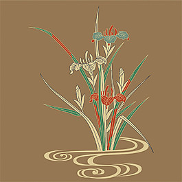 棕色花紋無(wú)縫背景圖
