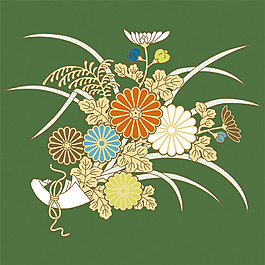 綠色花紋背景圖