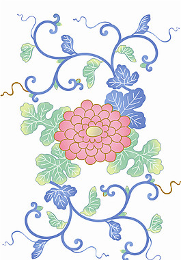 精美花朵彩印图案元素