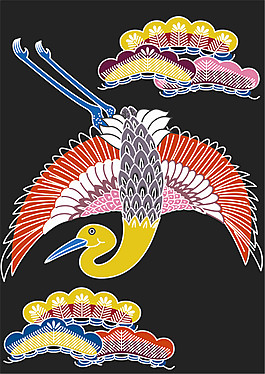 精美彩鸟图案元素