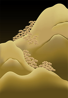 抽象黃色山頂背景圖