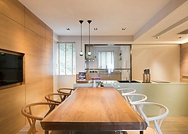 木質(zhì)餐桌簡約風(fēng)室內(nèi)設(shè)計(jì)餐廳效果圖
