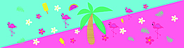 彩色夏季熱帶火烈鳥元素插畫矢量素材