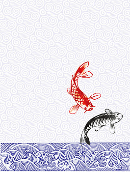 矢量文藝中國風(fēng)年年有余背景素材