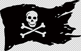骷髏海盜旗免摳png透明圖層素材