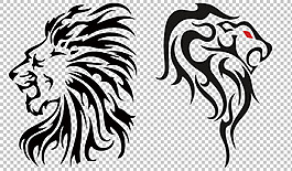 獅子紋身免摳png透明圖層素材