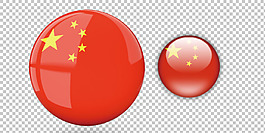 圆形中国国旗图标免抠png透明图层素材