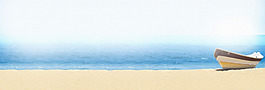 藍(lán)色大海帆船淘寶全屏banner背景