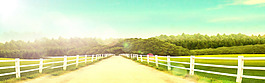清新綠色田野淘寶全屏banner背景