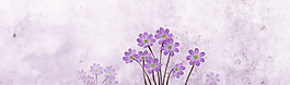 手繪紫色花朵淘寶全屏banner背景