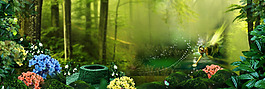 夢幻樹林淘寶全屏banner背景