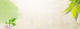 清新綠色樹葉淘寶全屏banner背景