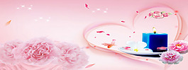 浪漫花朵情人節(jié)淘寶全屏banner背景