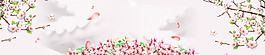 手绘花朵淘宝全屏banner背景
