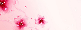 夢(mèng)幻紅色花朵淘寶全屏banner背景