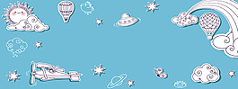 卡通氣球淘寶全屏banner背景