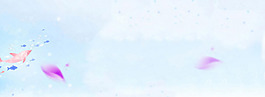 清新粉色花朵淘寶全屏banner背景