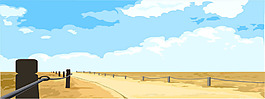 藍天云朵田野淘寶全屏banner背景
