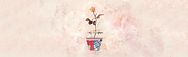 夢(mèng)幻粉色花朵淘寶全屏banner背景素材