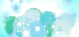 清新綠色漸變涂鴉全屏banner背景素材