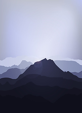 矢量卡通遠山背景