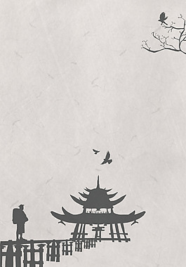 矢量古風(fēng)水墨山水風(fēng)景背景